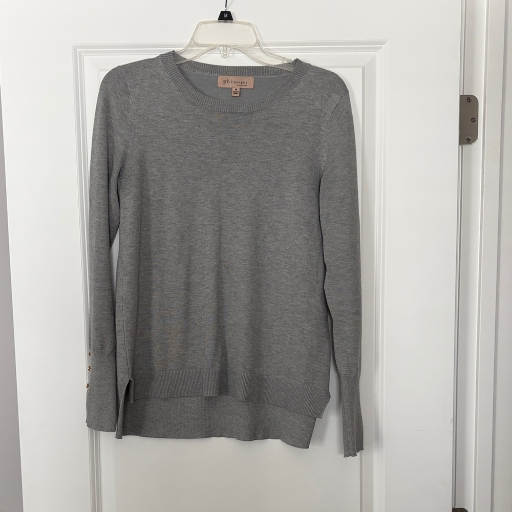 Philosophy Gray Crew Neck Sweater